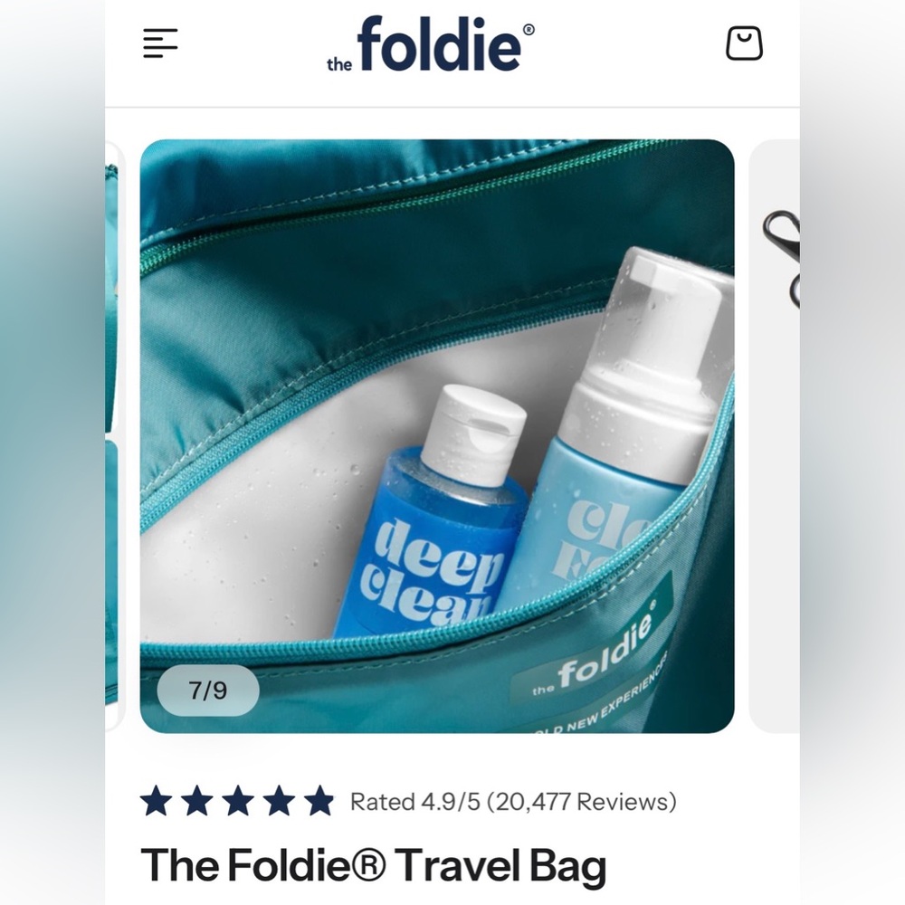 New never used Foldie travel bag teal - Picture 10 of 14